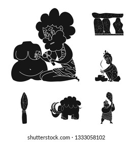 Vector illustration of sapiens and development  icon. Set of sapiens and age vector icon for stock.