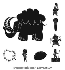 Vector illustration of sapiens and development  sign. Collection of sapiens and age stock symbol for web.