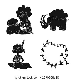 Vector illustration of sapiens and development  sign. Set of sapiens and age vector icon for stock.