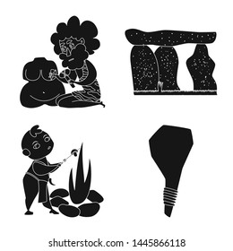 Vector illustration of sapiens and development sign. Set of sapiens and age vector icon for stock.