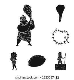Vector illustration of sapiens and development  symbol. Collection of sapiens and age stock vector illustration.