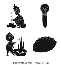 Vector illustration of sapiens and development symbol. Collection of sapiens and age stock vector illustration.