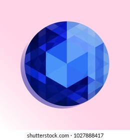 Vector Illustration Of Sapphire Gemstone 