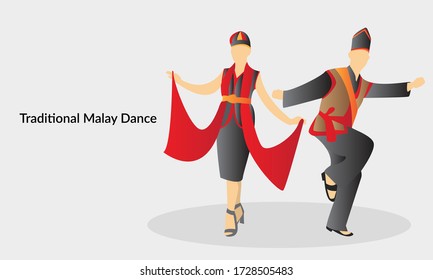 Vector Illustration Of A Sarawak Man  And Women In Their Traditional  Costume. Iban Kadazan Ethnic