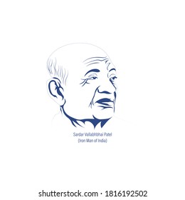 Vector Illustration of Sardar Vallabhbhai Patel, the Iron man of India during independence 1947.
