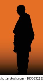 Vector Illustration of Sardar Vallabhbhai Patel on a sunset background, the Iron man of India during independence 1947.