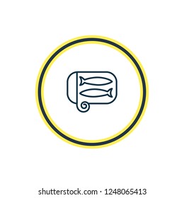 Vector illustration of sardine icon line. Beautiful sea element also can be used as canned fish icon element.