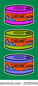 Vector Illustration of a Sardines Can in Comic Style