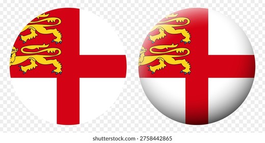 Vector illustration of Sark flag set on transparent background