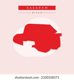 Vector de ilustración de Sasaram, mapa de la ciudad de India