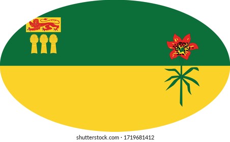 vector illustration of Saskatchewan flag