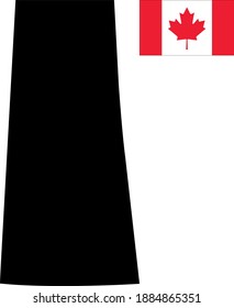 Vektorgrafik von Saskatchewan Karte mit kanadischer Flagge