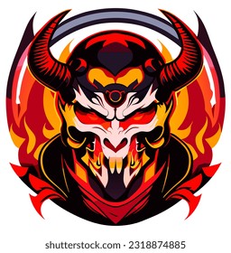 vector illustration of satan cartoon