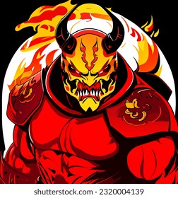 vector illustration of satan monster