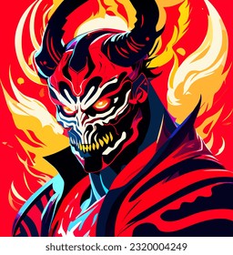 vector illustration of satan monster