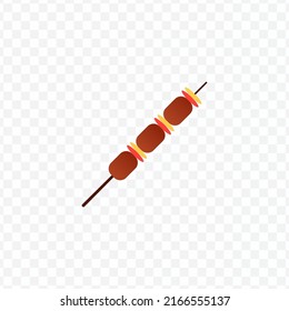 Vector illustration of satay icon sign and symbol. colored icons for website design .Simple design on transparent background (PNG).