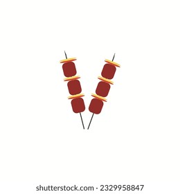 Vector illustration of satay icon sign and symbol business