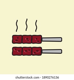 Ilustración vectorial de satay. apto para productos alimenticios y menús del restaurante.