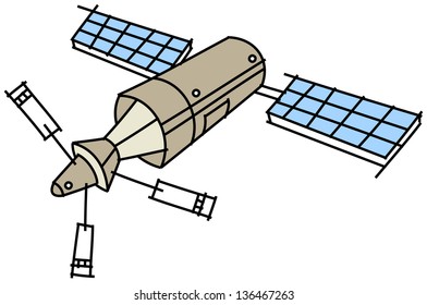 Vector illustration of a satellite