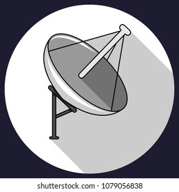 Vector illustration of satellite. Satellite communication.