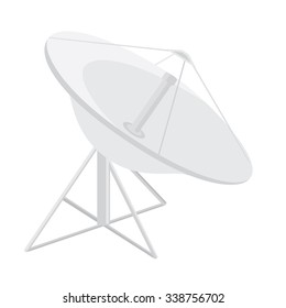 Vector illustration satellite dish antenna. Radar flat icon.