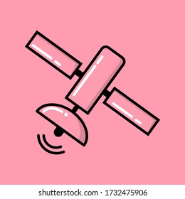 
Vector Illustrationssatellit, Satellitensymbol, flache Bauweise