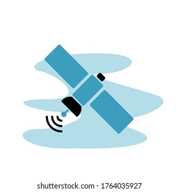 Ilustración del vector, plantilla de icono del satélite 