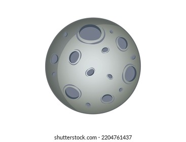Vector illustration of satellite moon isolated on white background