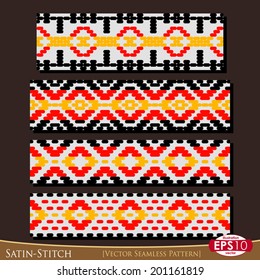 Vector illustration of satin-stitch ethnic ornament.