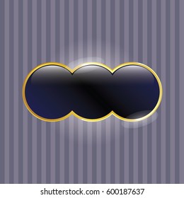 Vector illustration of Satisfaction gold emblem or badge

