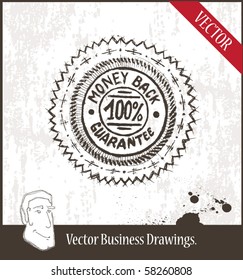 Vektorgrafik. Zufriedenheitsgarantie.