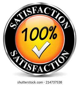 Vector illustration of satisfaction guarantee modern icon on white background