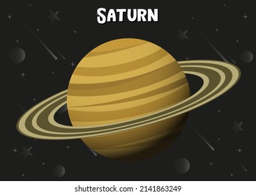 Vector illustration of Saturn planet