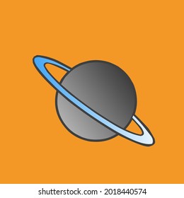 Vector illustration of saturn planets isolated with orange background. 
