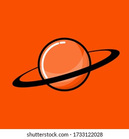 Ilustración vectorial de Saturno, icono del planeta Saturno simple, estilo plano