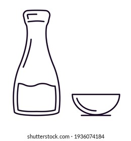 Vektorgrafik von Saucensymbol, Glas mit Sauce und Gravitation