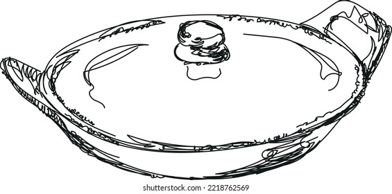 vector illustration of a saucepan with a lid