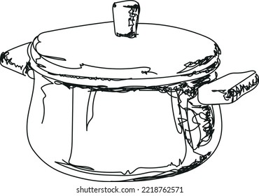 vector illustration of a saucepan with a lid