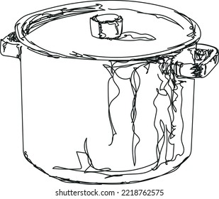 vector illustration of a saucepan with a lid