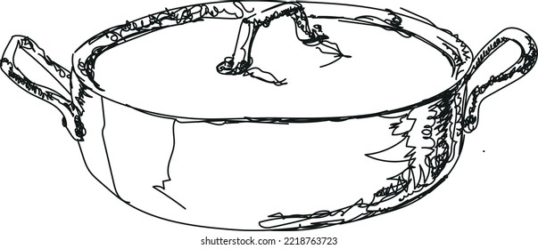 vector illustration of a saucepan with a lid