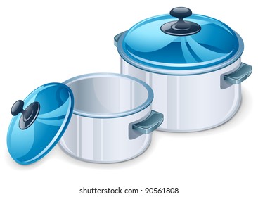 Vector illustration saucepan on white background