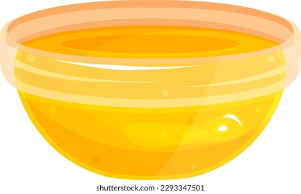 vector illustration of a saucer with honey, a small saucepan with honey, a small glass plate with honey 