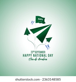 Vector illustration of Saudi Arabia Independence Day social media story feed template