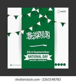 Vector illustration of Saudi Arabia Independence Day social media story feed template