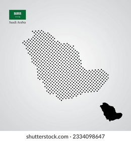 Vektorgrafik von Saudi-Arabien auf Silhouette-Halftone-Stil 