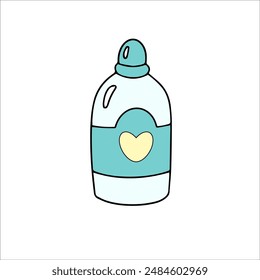 vector illustration, sauna accessories,  jar with a heart, outline drawing