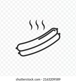Vector illustration of sausage icon in dark color and transparent background(png).