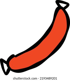 vector illustration of a sausage. sausage isolated on white color background.