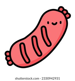 Vector illustration of a sausage. sausage isolated on white color background. 