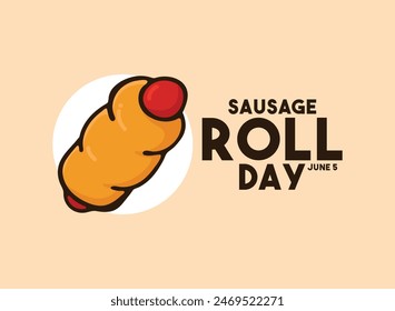 Vector Illustration of Sausage Roll Day. June 5. Flat design vector. June 5. Eps 10.